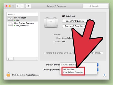 change default printer settings mac.
